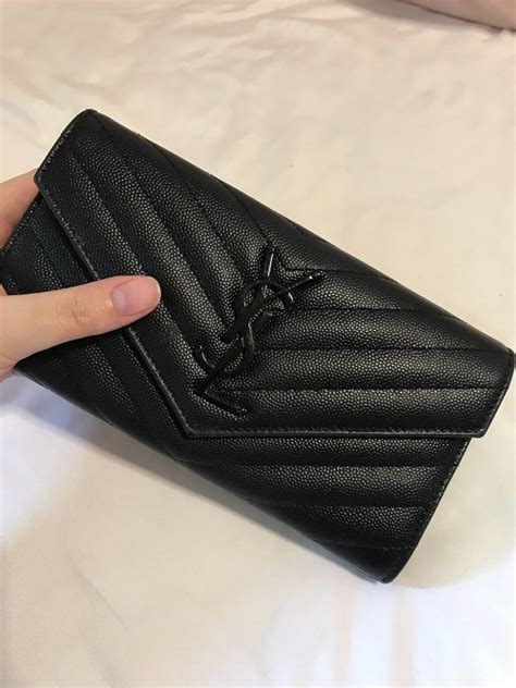 ysl monogram large flap wallet in glitter|ysl handmade wallet.